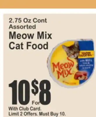 Almonte's Food Dynasty Marketplace Meow Mix Cat Food offer