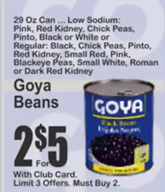 Almonte's Food Dynasty Marketplace Goya Beans offer