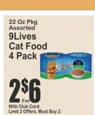Almonte's Food Dynasty Marketplace 22 Oz Pkg Assorted 9Lives Cat Food offer