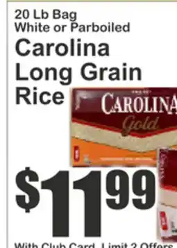 Food Universe 20 Lb Bag White or Parboiled Carolina Long Grain Rice offer