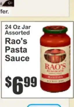 Food Universe 24 Oz Jar Assorted Rao's Pasta Sauce offer