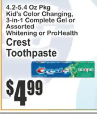 Food Universe Crest Toothpaste offer