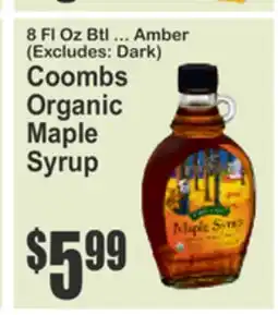 Food Universe Coombs Organic Maple Syrup offer