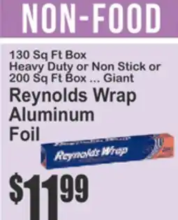 Food Universe 130 Sq Ft Box Heavy Duty or Non Stick or 200 Sq Ft Box ... Giant Reynolds Wrap Aluminum Foil offer
