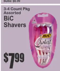 Food Universe 3-4 Count Pkg Assorted BiC Shavers offer