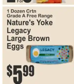 Food Universe 1 Dozen Crtn Grade A Free Range Nature's Yoke Legacy Large Brown Eggs offer