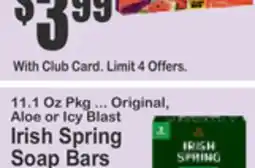 Food Universe 11.1 Oz Pkg ... Original, Aloe or Icy Blast Irish Spring Soap Bars offer