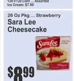 Food Universe 26 Oz Pkg ... Strawberry Sara Lee Cheesecake offer