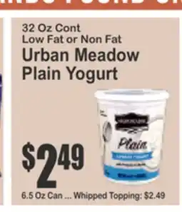 Food Universe 32 Oz Cont Low Fat or Non Fat Urban Meadow Plain Yogurt offer