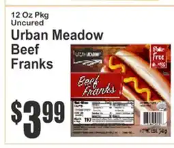 Food Universe 12 Oz Pkg Uncured Urban Meadow Beef Franks offer