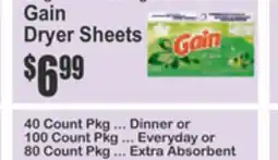 Food Universe Gain Dryer Sheets offer