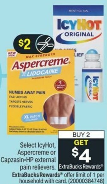 CVS IcyHot, Aspercreme Or Capzasin HP External Pain Relievers offer