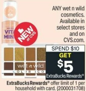 CVS Wet N Wild Cosmetics offer