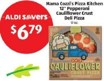 Aldi Mama Cozzi's Pizza Kitchen 12" Pepperoni Cauliflower Crust Deli Pizza offer