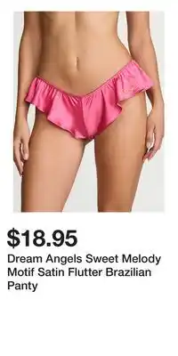 Victoria's Secret Dream Angels Sweet Melody Motif Satin Flutter Brazilian Panty offer