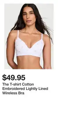 Victoria's Secret The T-shirt Cotton Embroidered Lightly Lined Wireless Bra offer