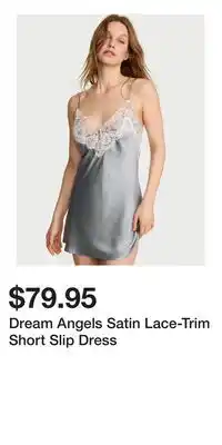 Victoria's Secret Dream Angels Satin Lace-Trim Short Slip Dress offer
