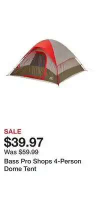 Cabela's Bass Pro Shops 4-Person Dome Tent offer