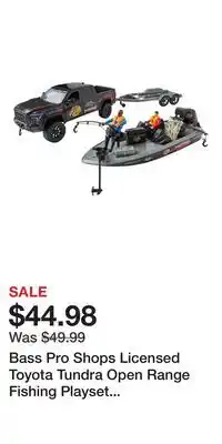 Cabela's Bass Pro Shops Licensed Toyota Tundra Open Range Fishing Playset for Kids offer