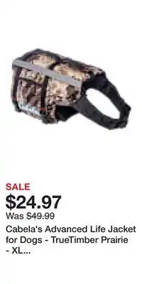Cabela's Cabela's Advanced Life Jacket for Dogs - TrueTimber Prairie - XL For Dogs 90-120 lbs offer