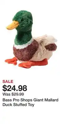 Cabela's Bass Pro Shops Giant Mallard Duck Stuffed Toy offer