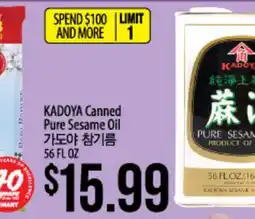 Hmart KADOYA Canned Pure Sesame Oil offer