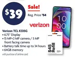 Family Dollar Verizon TCL K335G offer