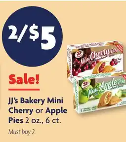 Family Dollar JJ's Bakery Mini Cherry or Apple Pies offer