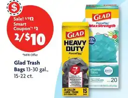 Family Dollar Glad Trash Bags offer
