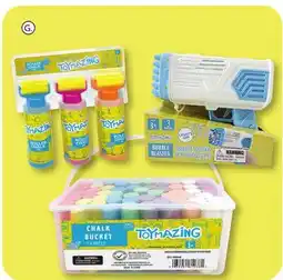 Family Dollar ToyMazing Extreme Bubble Blaster, Roller Chalk 3 pk., or Chalk Bucket 53 pc offer