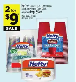 Dollar General Hefty Plates 85 ct., Party Cups 40 ct. or Printed Cups 30 ct offer