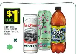 Dollar General Brisk Lemon Iced Tea 33.8 oz. or Arizona Tea 23 oz offer