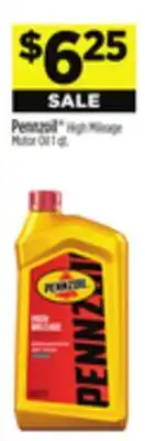 Dollar General Pennzoil High Mileage Motor Oil offer