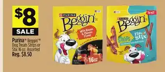Dollar General Purina Beggin' Dog Treats Strips or Stix offer