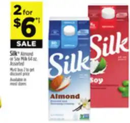 Dollar General Silk Almond or Soy Milk offer