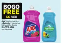 Dollar General Ajax Ultra Dish Liquid 52 oz. or Palmolive Essential Clean Dish Liquid 40 oz offer