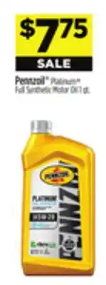 Dollar General Pennzoil Platinum Full Synthetic Motor Oil offer