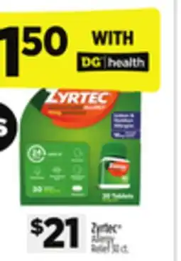 Dollar General Zyrtec Allergy Relief offer