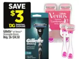 Dollar General Gillette or Venus Disposable Razors offer