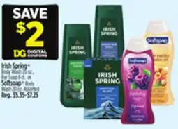 Dollar General Irish Spring Body Wash, Bar Soap or Softsoap Body Wash offer