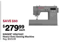 Michaels SINGER hD6700c heavy-Duty Sewing Machine offer