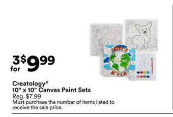 Michaels creatology 10 x 10 canvas Paint Sets offer