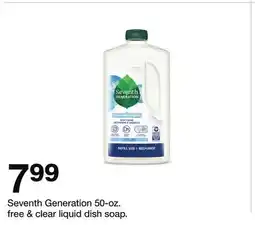 Target Seventh Generation 50 - oz. free & clear liquid dish soap offer