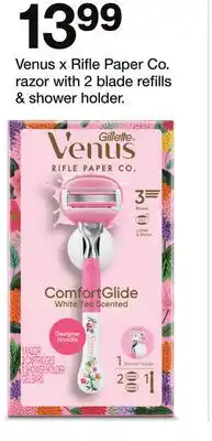 Target Venus x Rifle Paper Co. razor with 2 blade refills & shower holder offer