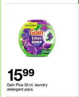 Target Gain Plus 32-ct. laundry detergent pacs offer