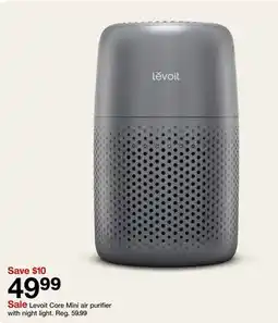Target Levoit Core Mini air purifier with night light offer