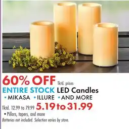 Boscov's ENTIRE STOCK LED Candles offer