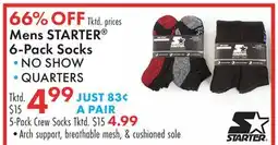 Boscov's Mens STARTER 6-Pack Socks offer