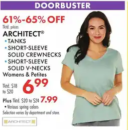Boscov's ARCHITECT TANKS, SHORT-SLEEVE SOLID CREWNECKS, SHORT-SLEEVE SOLID V-NECKS offer