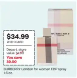 CVS BURBERRY London for women EDP spray 1.6 oz offer
